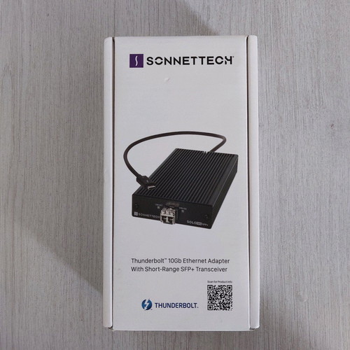Sonnet Solo 10G SFP+ Thunderbolt 3 adapter new, 10Gbps Ethernet with SFP+ SR module
