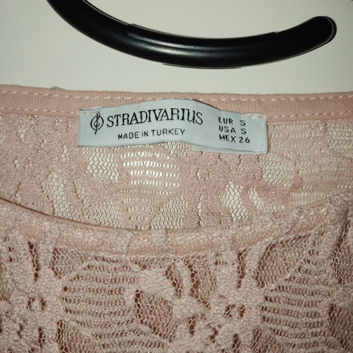 Stradivarius transparent lace blouse new, small size, pink