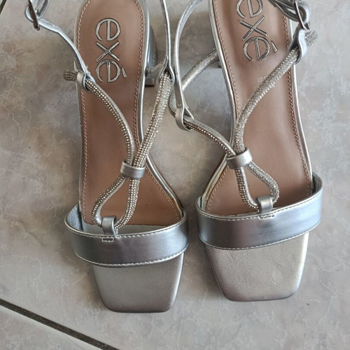 Exe silver leather sandals size 37 like new
