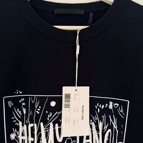 Helmut Lang μπλούζα με στρογγυλή λαιμόκοψη, μαύρη, μέγεθος Large
