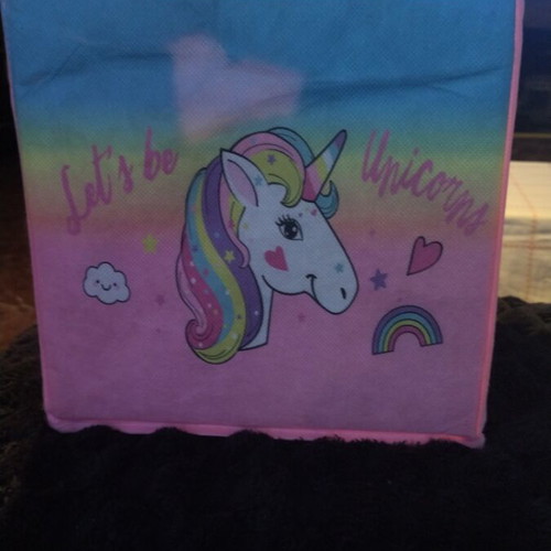 Unicorn foldable storage boxes pack of 3 used 25x25 cm