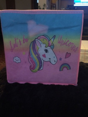 Unicorn foldable storage boxes pack of 3 used 25x25 cm