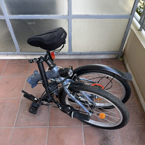 Btwin Folding Bike 120 grey/blue, like new, 6 gears