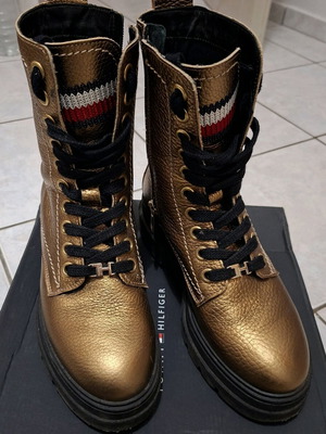Tommy Hilfiger boots new, leather, gold color, size 36