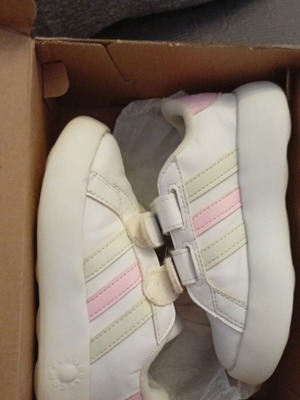 Adidas white athletic shoes size 24 for girls like new