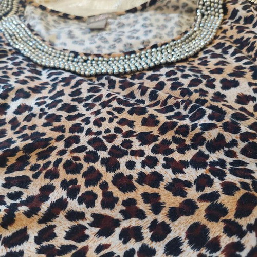 C.Oliver leopard print blouse with studs XL new
