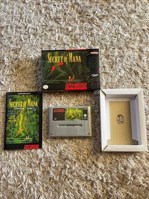 Secret of Mana παιχνίδι Super Nintendo με εγχειρίδια, προσαρμοσμένο κουτί