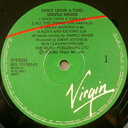 Simple Minds Once Upon A Time LP used, punk