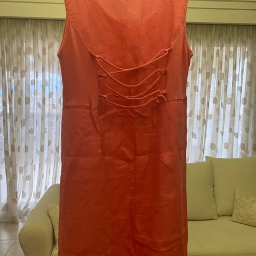Summer dresses used, vintage, white and coral, pack