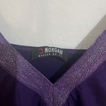 Morgan top in purple with shiny straps, new, size M