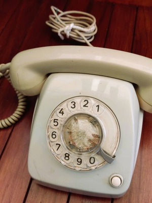Vintage Post 612-1 rotary dial telephone used, German made 1963