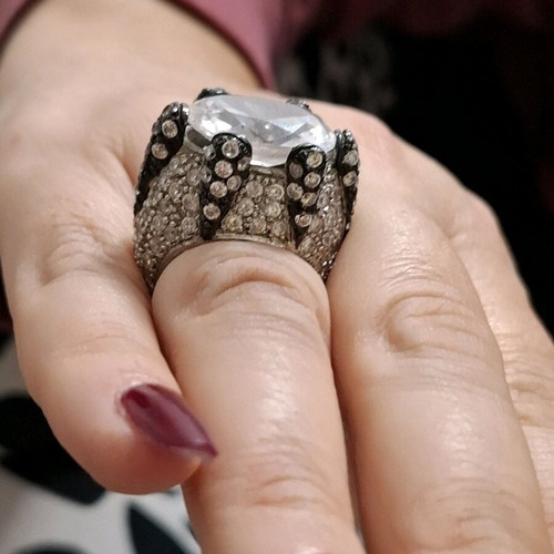 Ring platinum plated silver 9.25 new size 55 Beverly