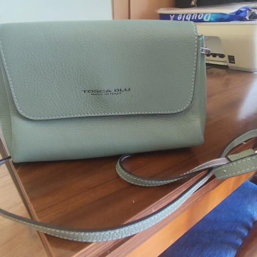 Tosca Blu Ortensia leather shoulder bag light green like new