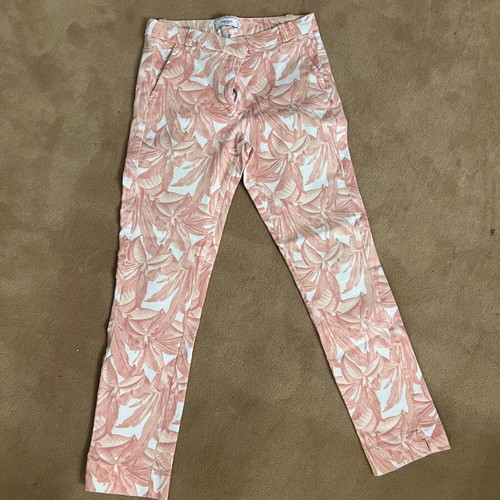 Mango cotton stretch pants size 38 Europe like new, white and pink