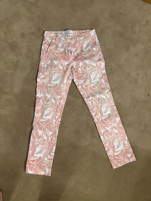 Mango cotton stretch pants size 38 Europe like new, white and pink