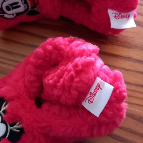 Disney children's Christmas slippers red new