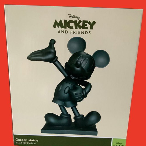 Mickey Mouse garden statue new, black matte finish