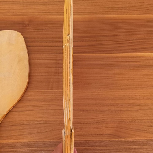 Wooden beach rackets with sun design used, pair