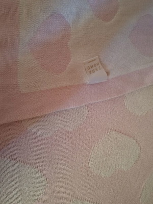Zara baby pique blanket like new, pink and white