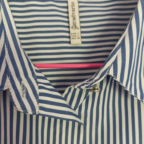 Stradivarius shirt dress used, size L, striped