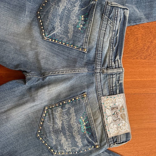 Rossodisera 29 jeans with rhinestones used, low rise