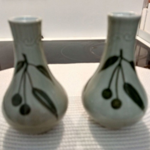 Vintage Pyongyang decorative vases, pair