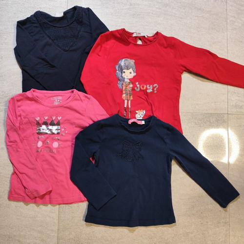 Long-sleeve shirts used, pack of 4 for 4-5 years old, Zara and more