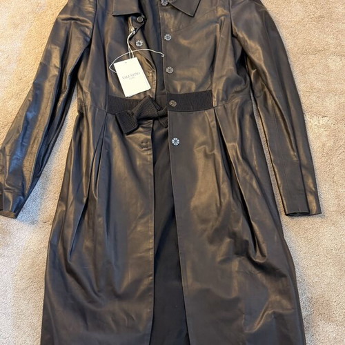 Valentino leather trench coat new, very soft leather, black, size M