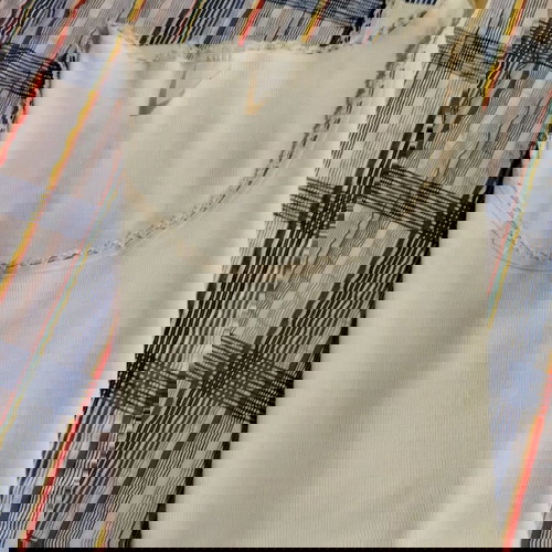 Γυναικείο ολομάλλο αμάνικο φανελάκι με δαντέλα XL-XXL μπεζ σαν καινούργιο