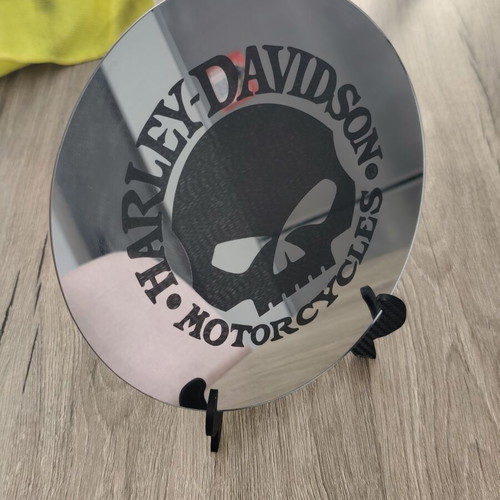Harley-Davidson collectible mirror with Willie G. Skull engraving
