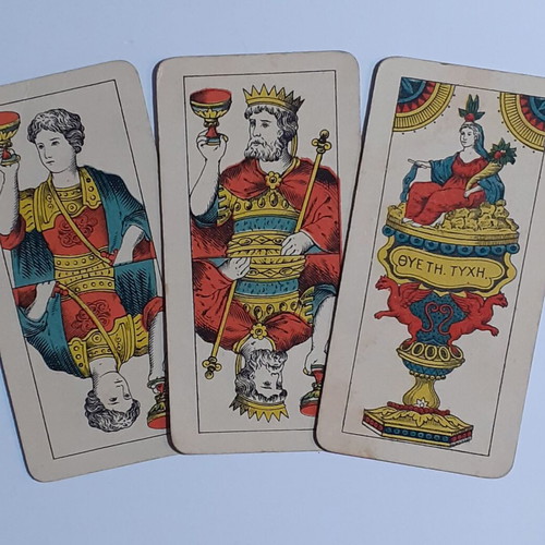 Collectible old ELLINIKON MONOPOLION playing cards used