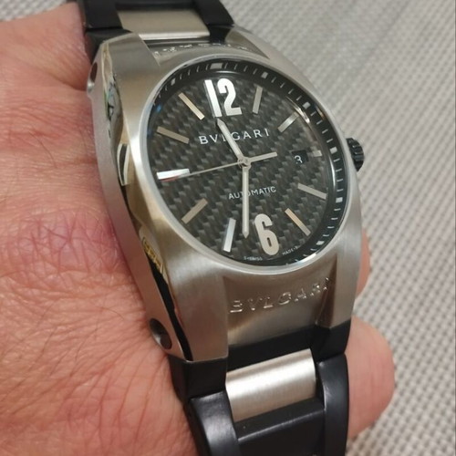 Bvlgari Ergon Automatic men's watch restored, black and silver