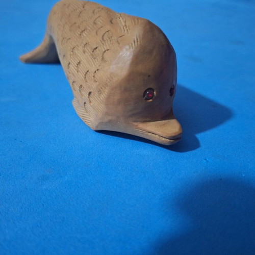 Wooden fish handmade used, set of 2