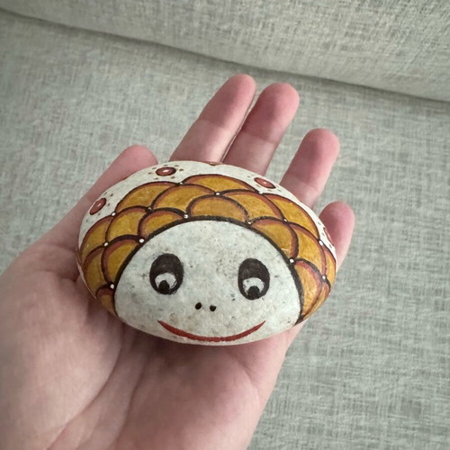 Decorative painted paperweight stone new