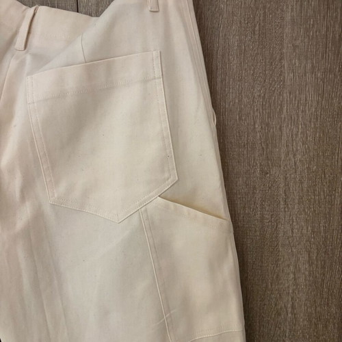 Milkwhite low-rise pants with cuffs new, size L 40 12, white