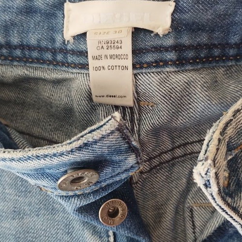 Diesel Krooley Utility men's denim shorts, size W30, light blue