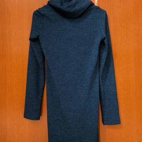 Lurex turtleneck dress blue like new Caramella midi