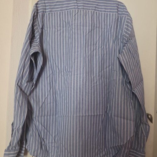 Manetti men's striped shirt, size L, white and blue