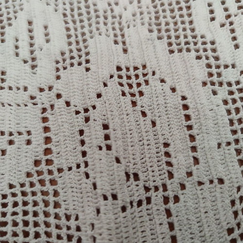 Set of 4 handmade white crochet filet pieces 100% cotton