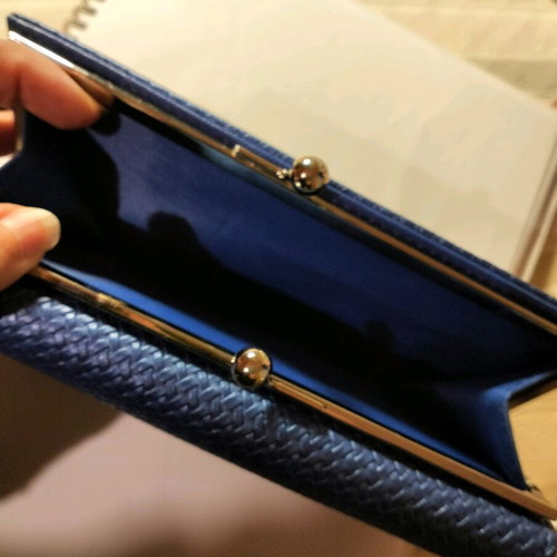 Women's wallet like new, blue woven design