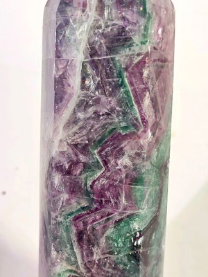 Fluorite obelisk purple-green large natural crystal new