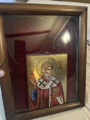 Ξύλινη θήκη βιτρίνα για εικόνα μεταχειρισμένη, χειροποίητη με έξτρα βίδες