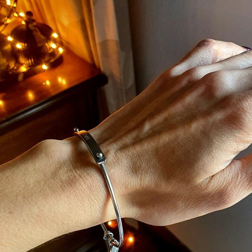 Stainless steel Luck handcuff bracelet new, with crystals