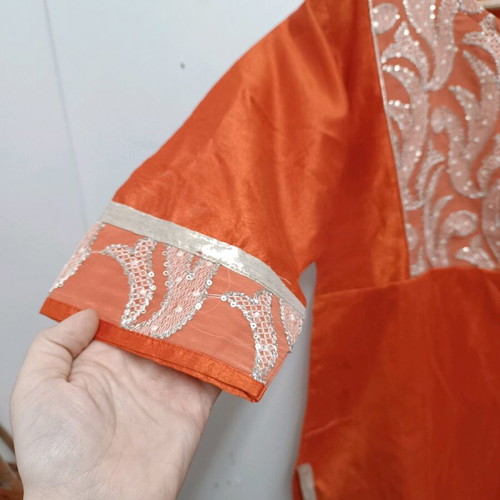 Women's Indian dress new, orange with embroidery