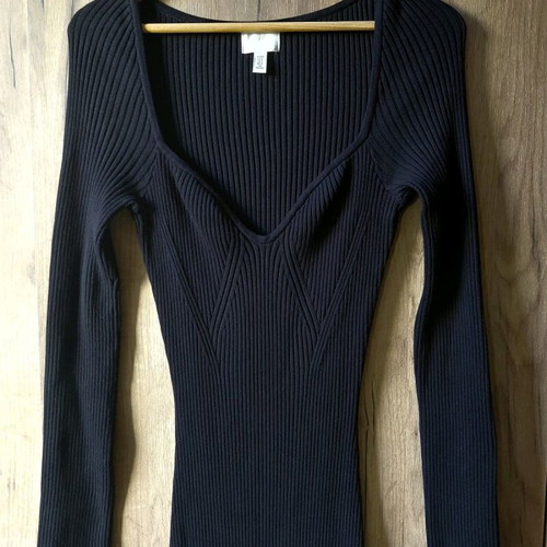 H&M ribbed dress black like new, size M
