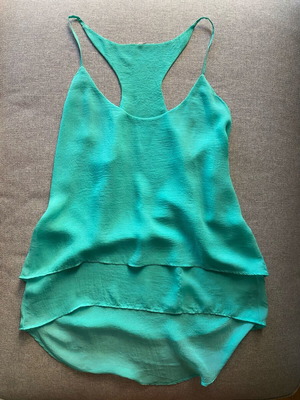 Zara silk texture top turquoise like new, size S