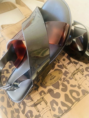 Melissa platform sandals brown tortoise like new, size 39