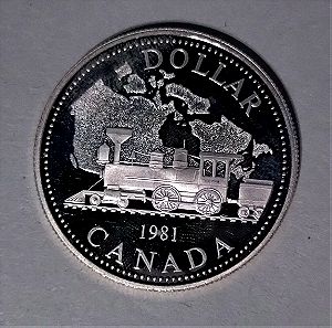 Ασημένιο Proof Canadian Dollar 1981