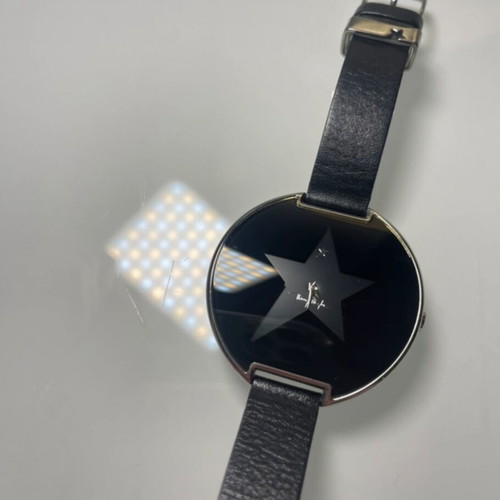 Thierry Mugler double wrap wristwatch black leather like new