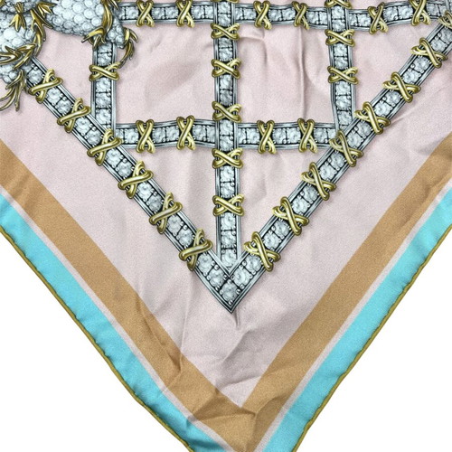 Копринен шал Tiffany & Co в розово и Tiffany синьо като нов